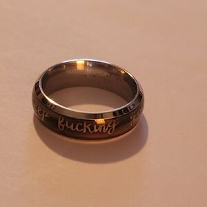 💀NEW 💀 Stainless Steel Mood Quote Ring Size 7